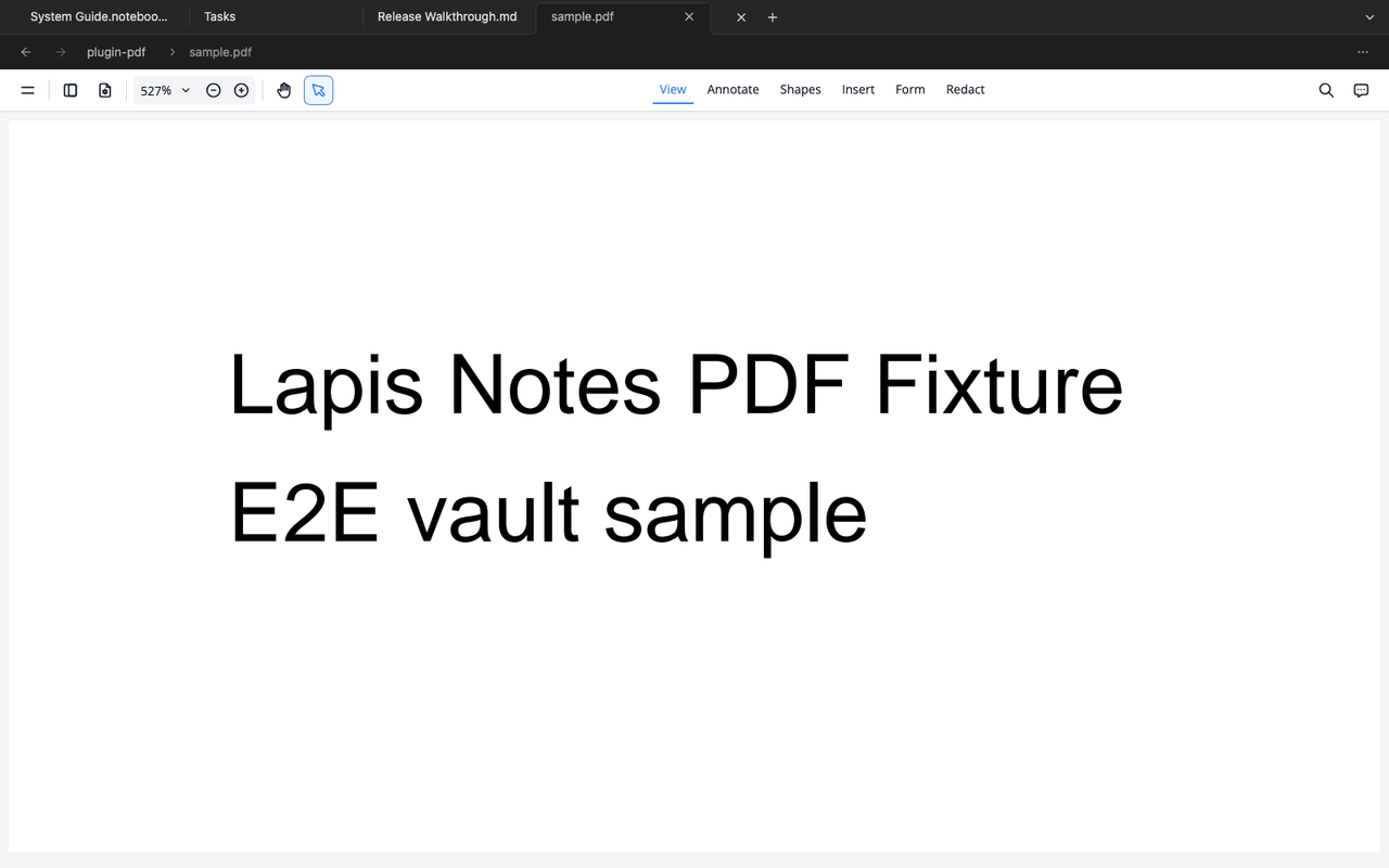 A PDF open in the Lapis PDF view.