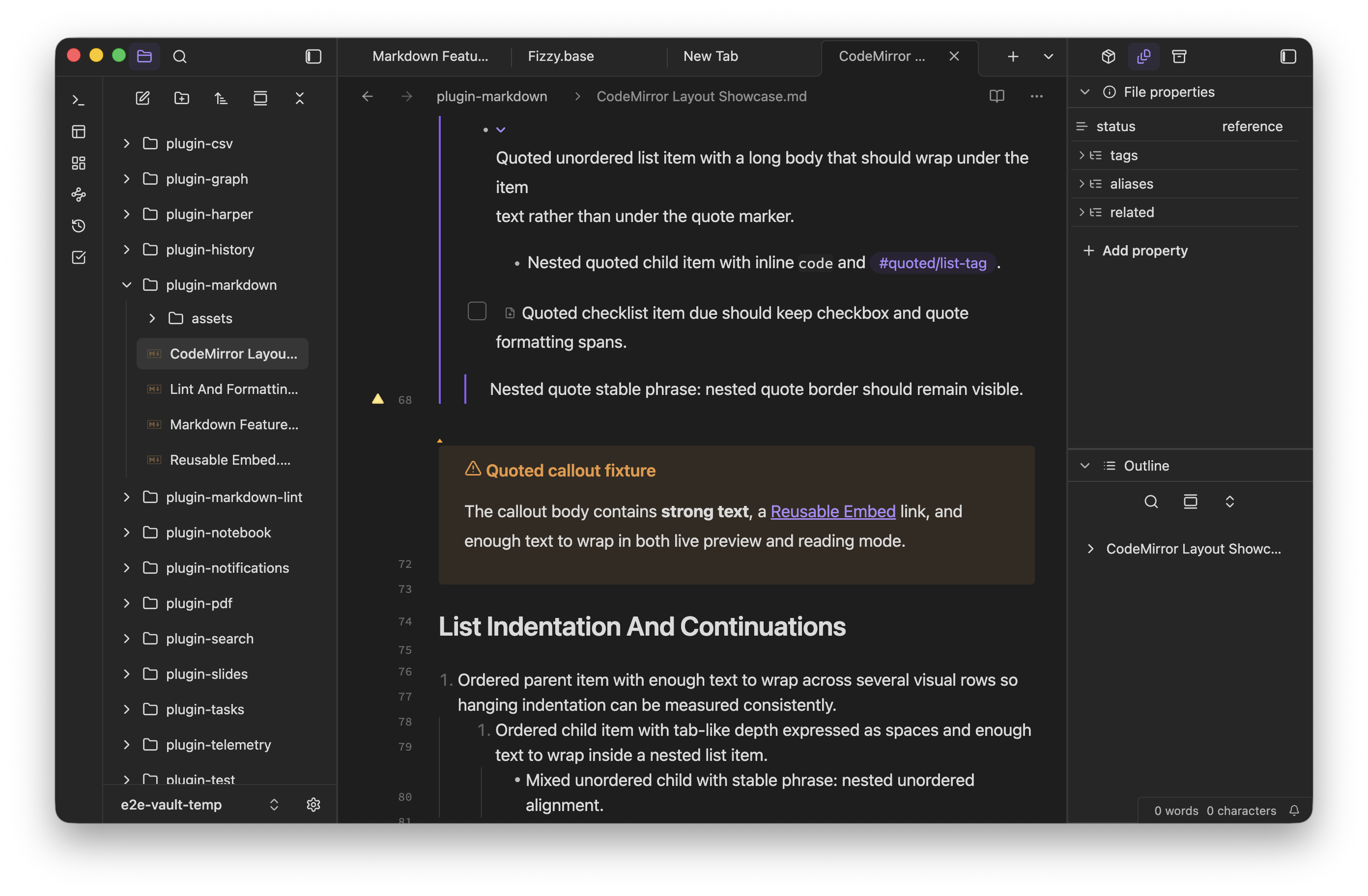 A rendered note with tables, callouts, and checklist items inside the Lapis Notes workspace.